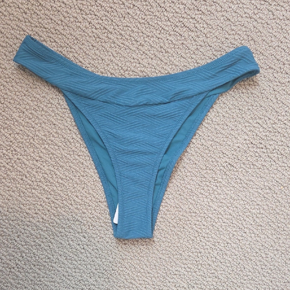 Cupshe Teal Textured Bikini Bottom